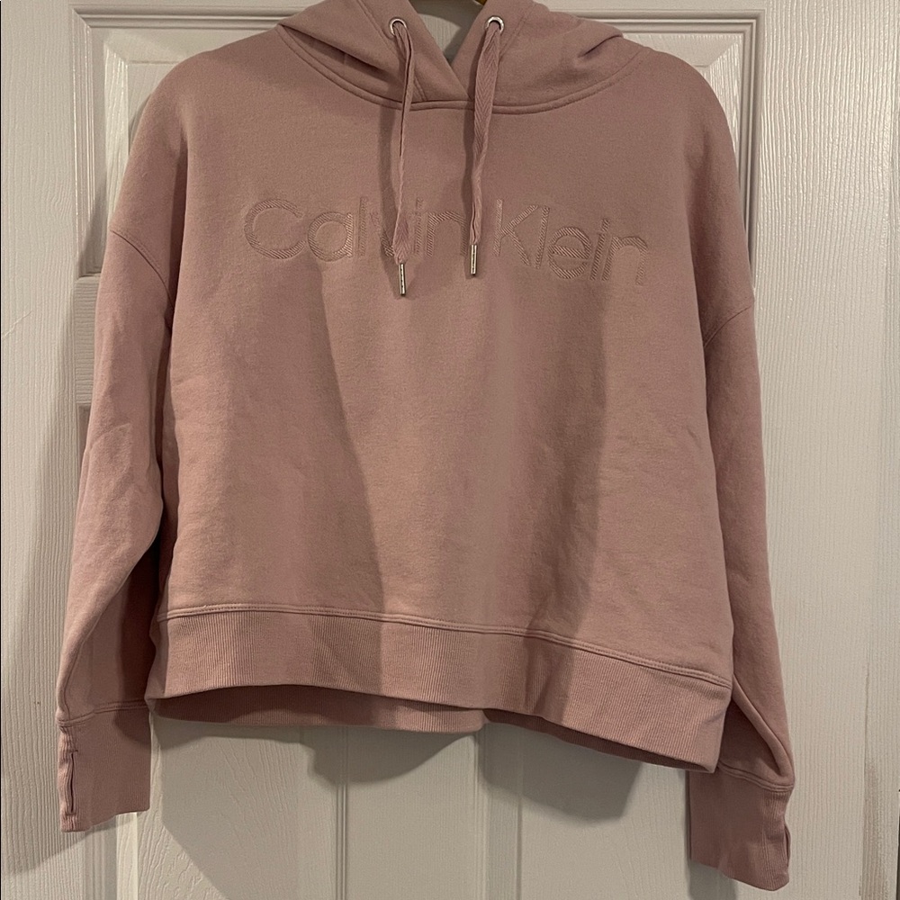 Calvin Klein Dusty Pink Cropped Hoodie